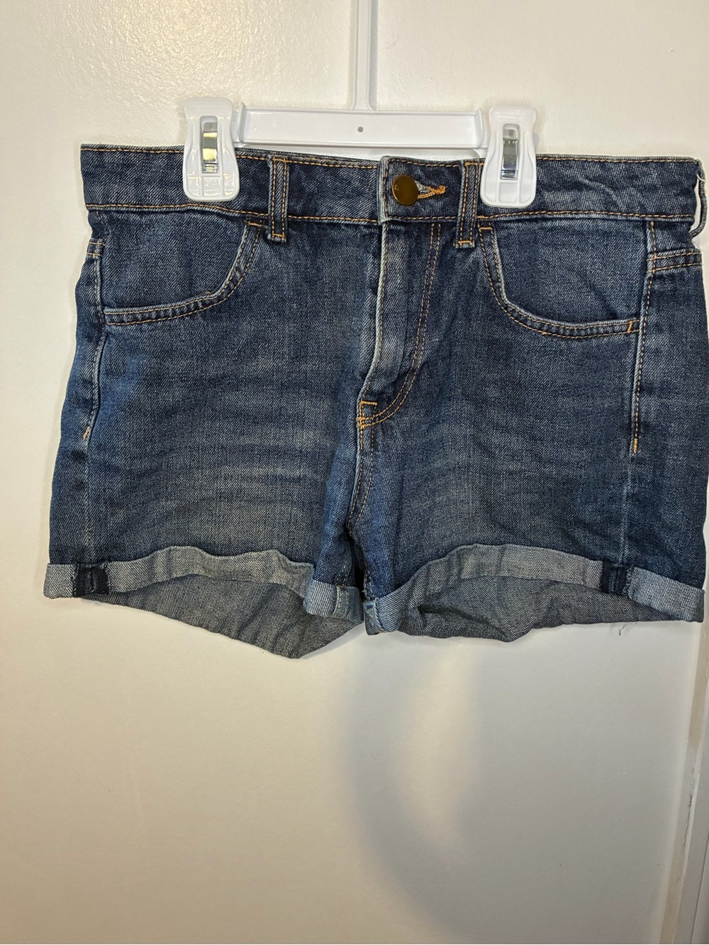 Classic High-Waist Denim Shorts - Dark Blue